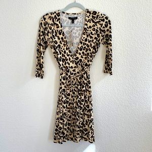 Banana Republic Classic Wrap Dress | Color: Brown/White | Size: XS